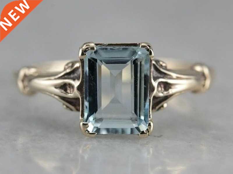 nlad lake blue rng zrcon retro fashon bronze rng