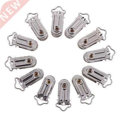 20 Metal Suspender Pacifier Webbing Mitten Clip w Round