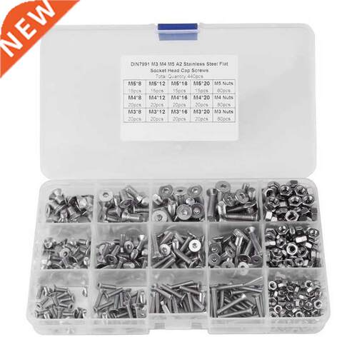 440 Pieces of M3 M4 M5 Hexagon Head Screws and Hexagon Nuts