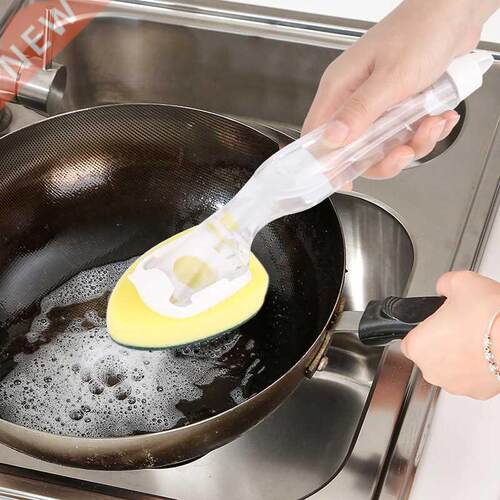 Kitchen Accessories 2 In 1 Long Handle Washing Brush Sponge