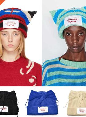 2022 Winter Skullies Cute Women fox Hat Crochet Knitted Hat