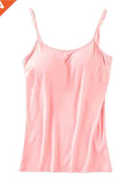 New Padded Bra Tank Top Women Modal Spaghetti Solid Cami Top