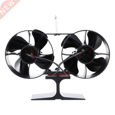 8 Blade Black Fireplace fan Heat Powered Stove Fan Log Wood