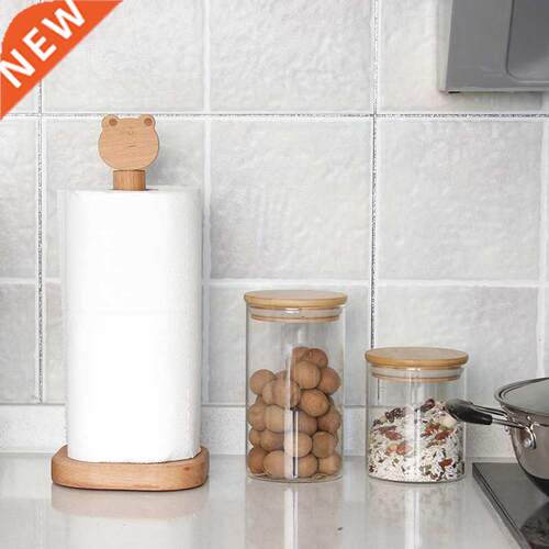 Japanese Style Solid Wood Tissue Holder Kitchen Toilet Roll