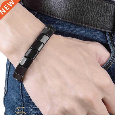 BYRIVER Real Black Tourmaline Beads Health Bracelet, Natural