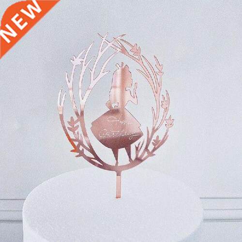 Butterfly Happy Birthday Cake Topper Golden boy girl