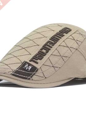 New Men's Casual Newsboy Hat Letter Print Retro Beret Hat Wi