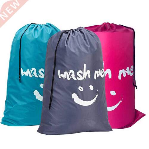 Smile Shape Nylon Laundry Bag Wash Me Travel Storage Pouch M