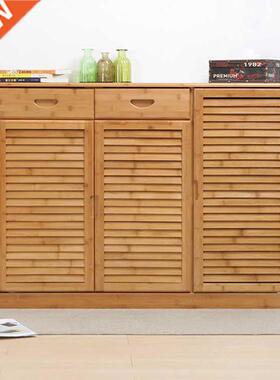 Solid wood shoe cabinet bamboo shoe rack simple multi-layer