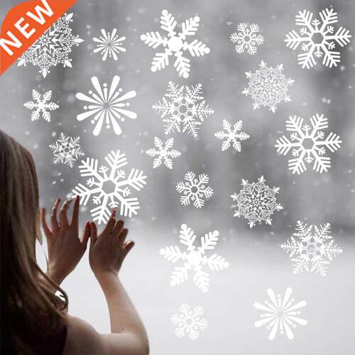 Merry Christmas Wall Stickers  Snowflake Wall Decals PVC