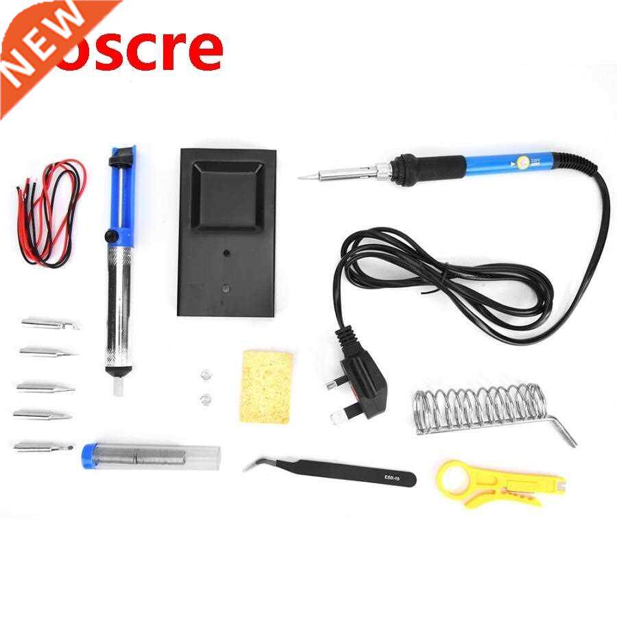16pcs 60W Adjustable Temperature Soldering Iron Kit Electron