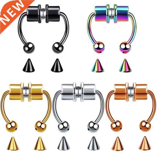 Fake Piercing Nose Ring Septum Rings for Women Stainless Ste