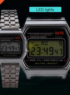 Women Men Watch Gold Retro LED Digital Sports Military Wris