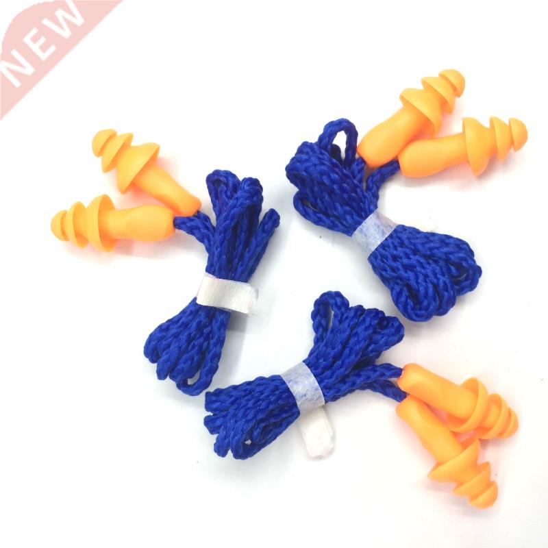 10Pcs Soft Silicone Corded Ear Plug Protector Reusable Heari