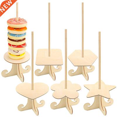 Donuts Wall Wooden Donut Holds Stand Table Holder Dessert