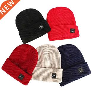 Korean Smiling Face wool Knitted Caps Skullcap Women Men's C