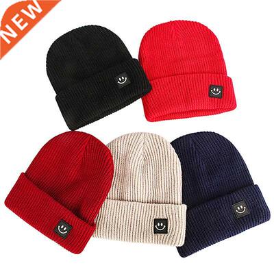 Korean Smiling Face wool Knitted Caps Skullcap Women Men's C