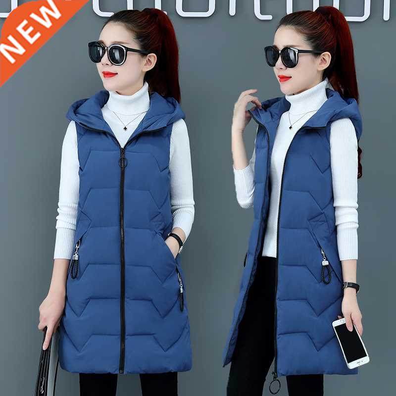 fashion new autumn winter long cotton vest women jacket kore