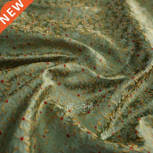 Unique Autumn Fragrance Green Olive Cute Flower Brocade
