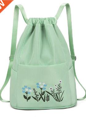 Large Capacity Women Drawstring Gym Bag Foldable Travel