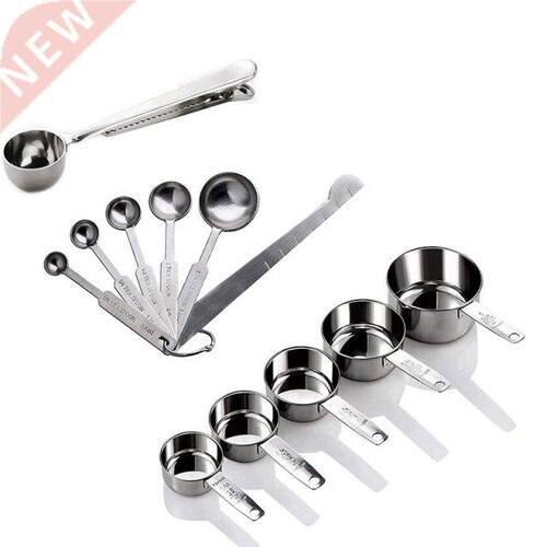 Measuring Cups and Spoons Set of 12 Pieces,5 Nesting Cups an