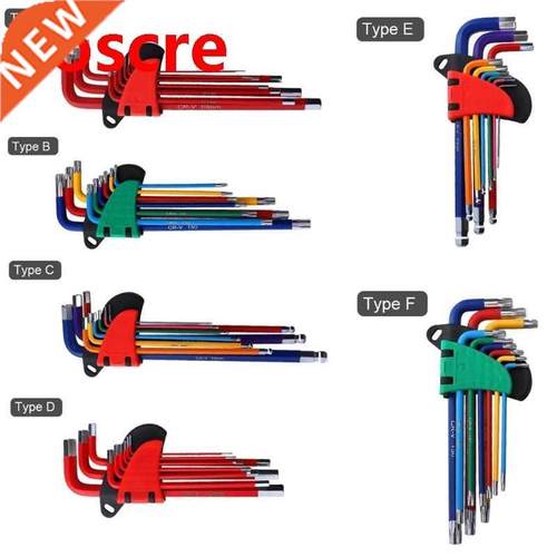 9pcs Ball-head Screwdriver Hex Wrench Set Hexagon Torx Star
