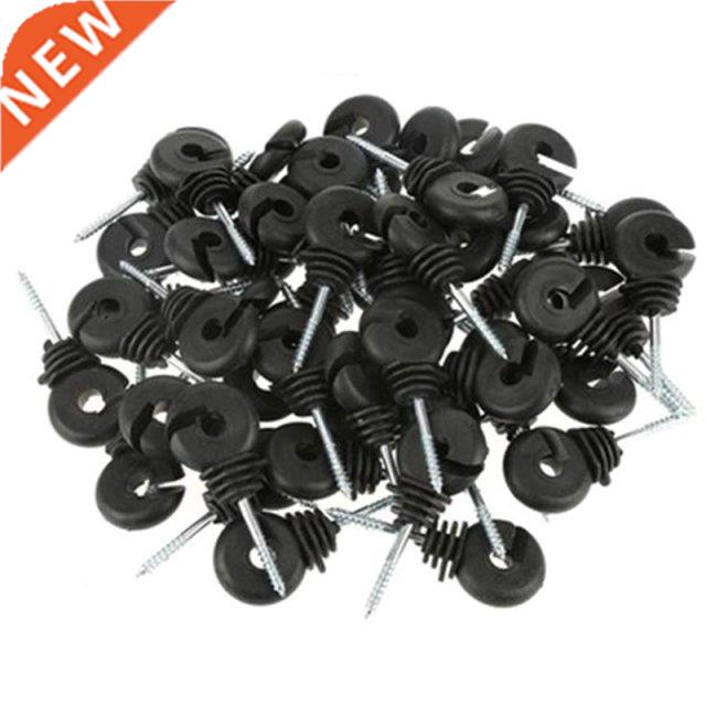 100Pcs Electric Fence Offset Ring Insulator Fencing Screw in