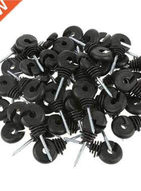 100Pcs Electric Fence Offset Ring Insulator Fencing Screw in