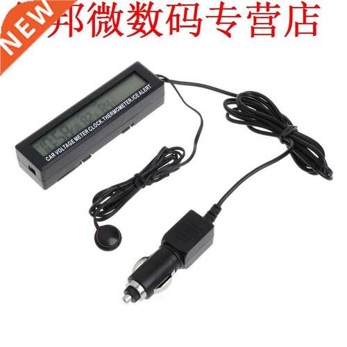 LCD Clock Car Voltmeter Thermometer Voltage Temprerature Mon