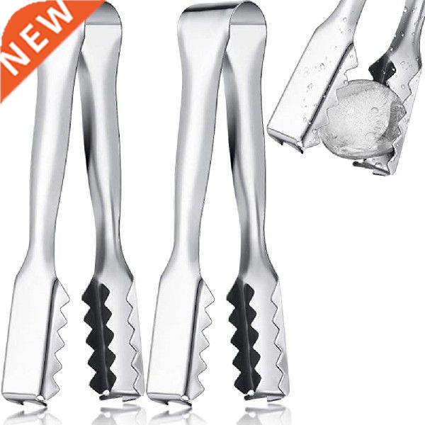 2 Pieces Stainless Steel Ice Tongs for Ice Bucket Ice Cube