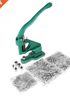 Hand Press Grommet Eyelet Machine with 3 Dies and 1500pcs Gr