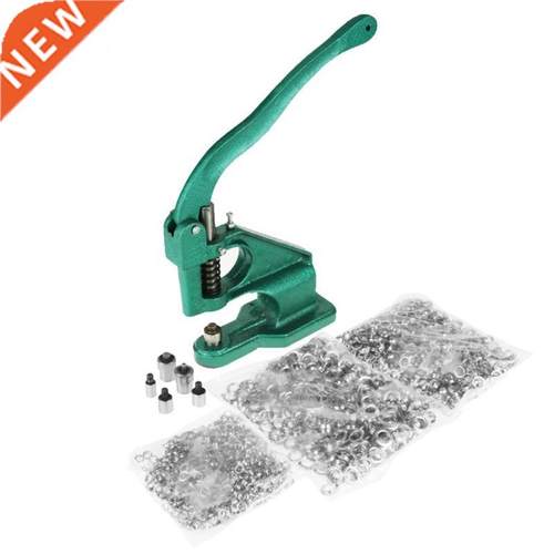 Hand Press Grommet Eyelet Machine with 3 Dies and 1500pcs Gr