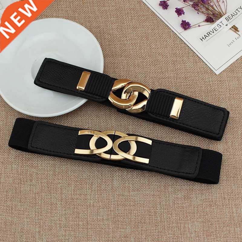 65cm Fashion Female Wide Elastic Waistand Metal uckle elt