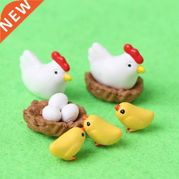 10 pieces of Hen Chicken Chick Egg Nest Small Statue