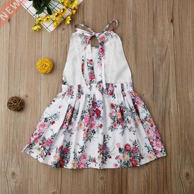 2020 Summer Dress for Baby Girl Sveless Floral Printed Ba