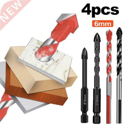4PC 6mm Cross Hex Tile Drill Bits Set for Glass Ceramic