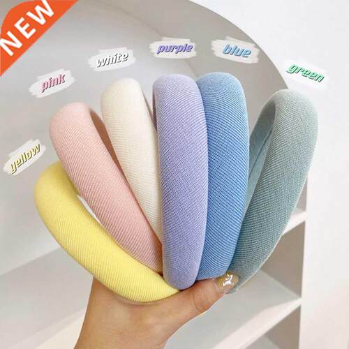 New Soild Color Headband Girls Vintage Hair Bands Soft Hairb