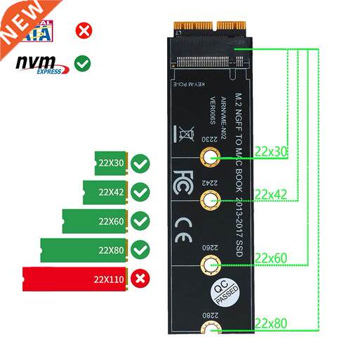 M.2 NVME SSD Expansion Connector Card to for Apple SSD Adapt