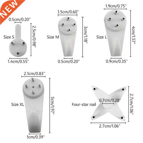 40pcs Photo Picture Frame Nail Hook Hanger Hard Picture Art