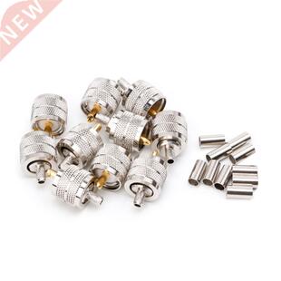 10PCS UHF Male PL259 Plug Crimp RG58/142 LMR195 RG400 Screwe