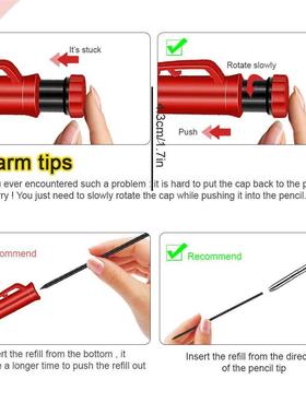 Solid Carpenter Pencil Set with Refill Leads Built-in Sharpe