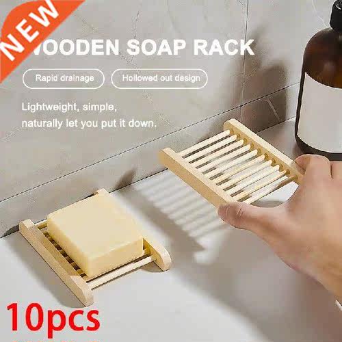 Natural Wooden Soap Dispenser Tray Prevent Mildew Drain