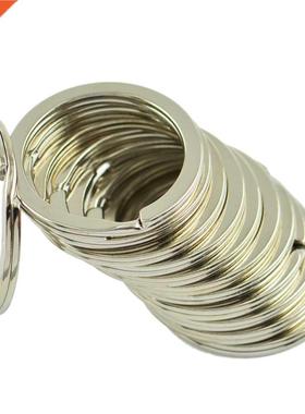 10x Keyring Flat Split Key Rings 32mm Nickel Plated Steel H