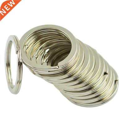 10x Keyring Flat Split Key Rings 32mm Nickel Plated Steel H