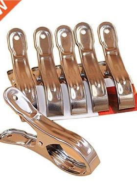 6PCS Beach Towel Clips Keep Wind Resistant Silver