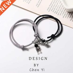 2Pcs/Set Couple Friendship Bracelets Charm Bangles Spaceman