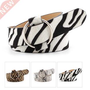 Woman Dress Belt Non-porous PU Leather Leopard Snakeskin Pa