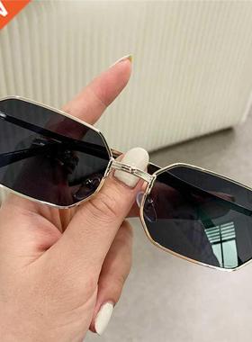 Narrow Men's Sunglasses Fashion Rectangle Women metal Luxury