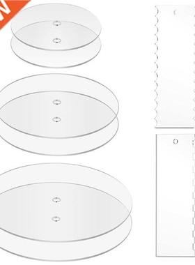 Transparent Acrylic Round Cake Pan Set Cream Cake Baking Cra