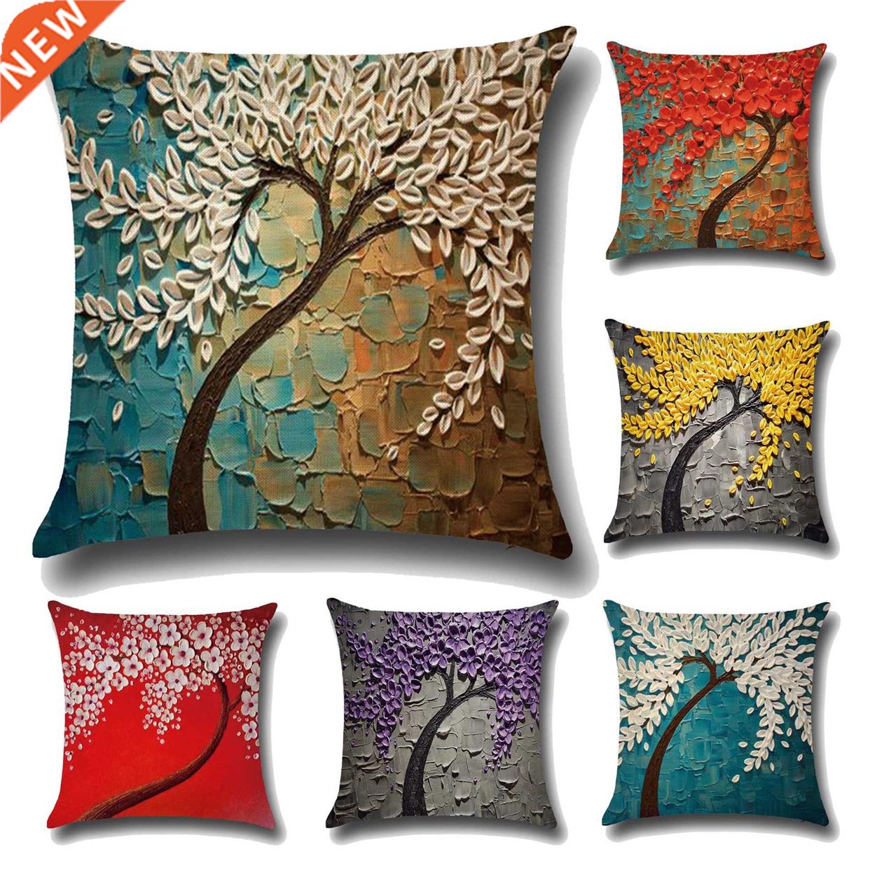 Multi Color Floral Printed Cushion Flower On The Wall Pillow